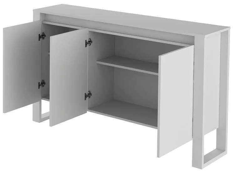 Balcão Armário Aparador 3 portas para Escritório Tecno Branco