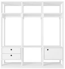 Módulo Guarda Roupa Closet Casal 1 Porta 2 Gavetas Titan Branco Vellut