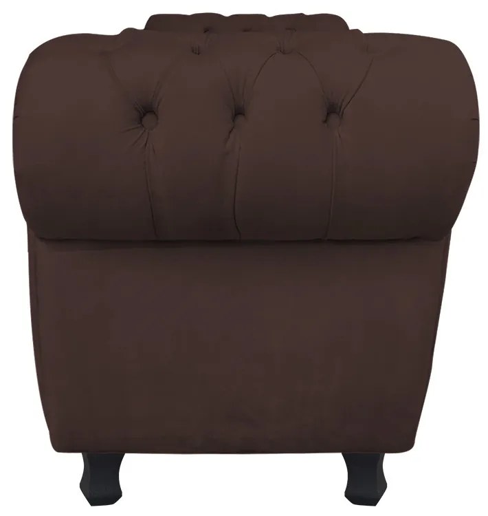 Recamier com Baú Grécia Namoradeira Calçadeira 195 cm  Suede Marrom D'Rossi