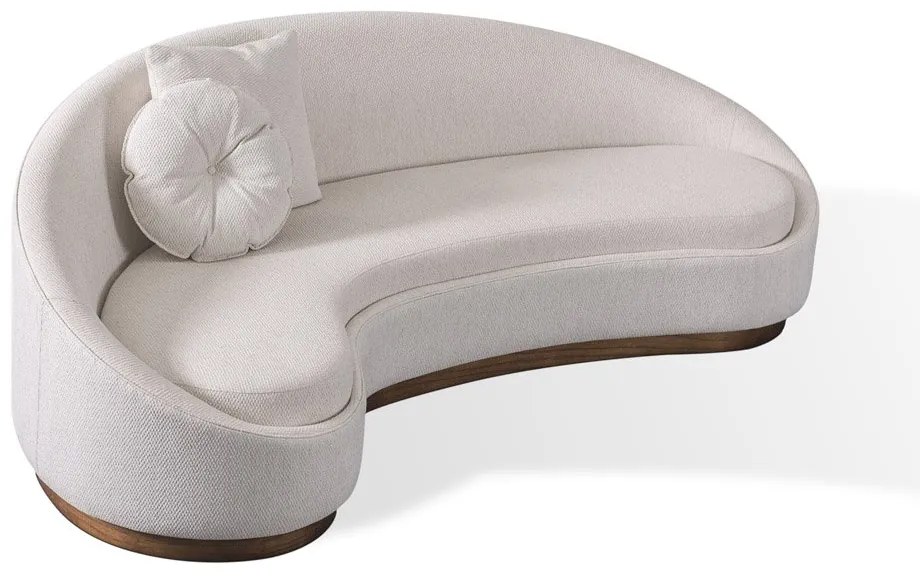 Sofá Elyadde Design Orgânico com Almofadas Decorativas Base Acabamento Lâmina Cinamomo