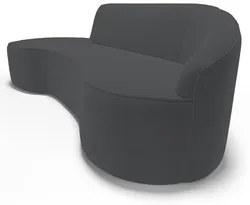 Sofá Living  2 Lugares 180cm Braço Direito Mozart D06 Veludo Cinza - M
