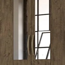 Guarda Roupa Casal 162cm Com Espelho Cuban Castanho Wood Z17 - Mpozena