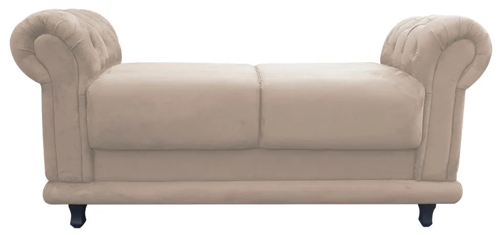 Recamier Barcelona Namoradeira Calçadeira Suede D'Rossi - Bege