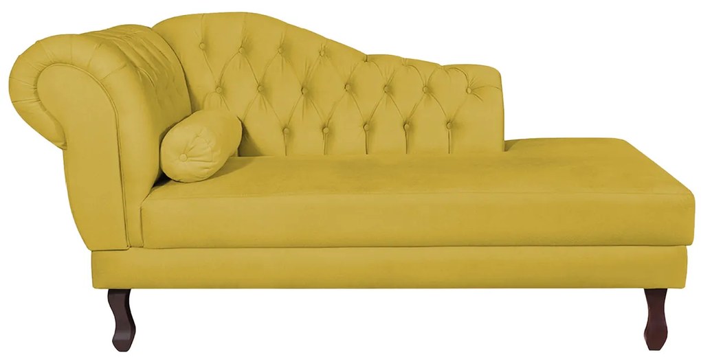 Recamier Diana 185cm Lado Direito Suede Amarelo - ADJ Decor