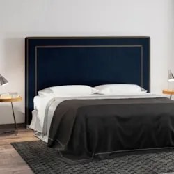 Cabeceira Cama Box Casal Queen 160cm Mali Z37 Veludo Azul Marinho - Mp