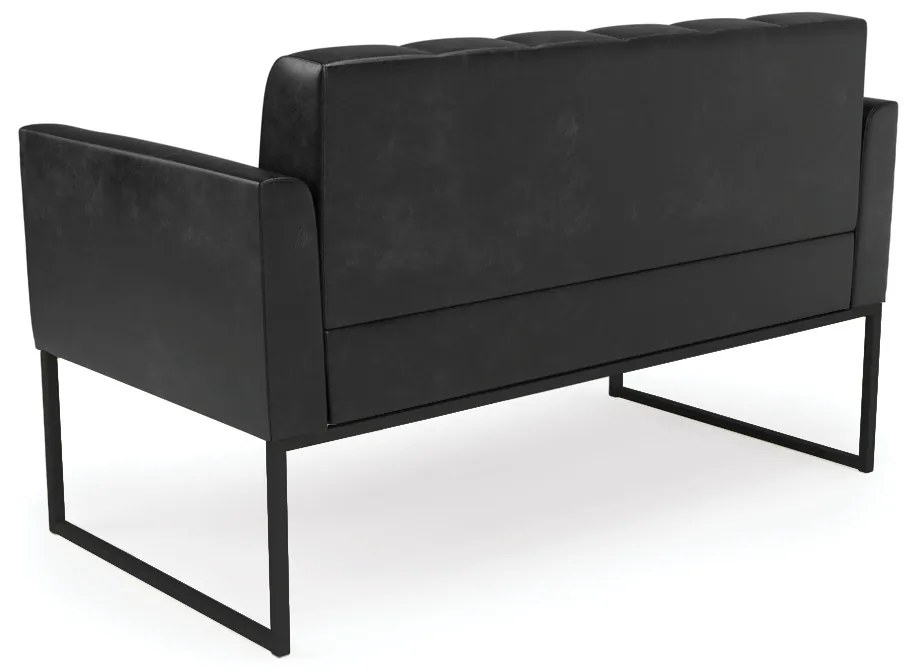 Sofá Namoradeira Elisa Corano Base Metálica Industrial Preto - D'Rossi - Preto