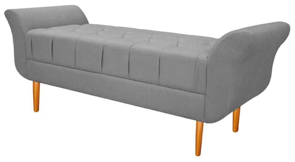 Recamier Estofado Ari 195 cm King Size Suede Cinza - ADJ Decor
