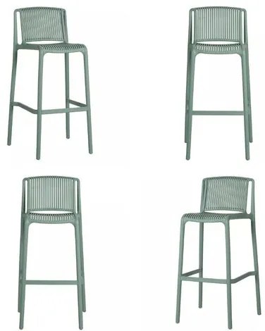 Kit 04 Banquetas Floripa Alta Cor Verde Aloe-Vera - 72977 Sun House