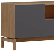 Rack TV 50 Pol 180cm 2 Portas 1 Gaveta Tauari/Grafite F07   - Mpozenat