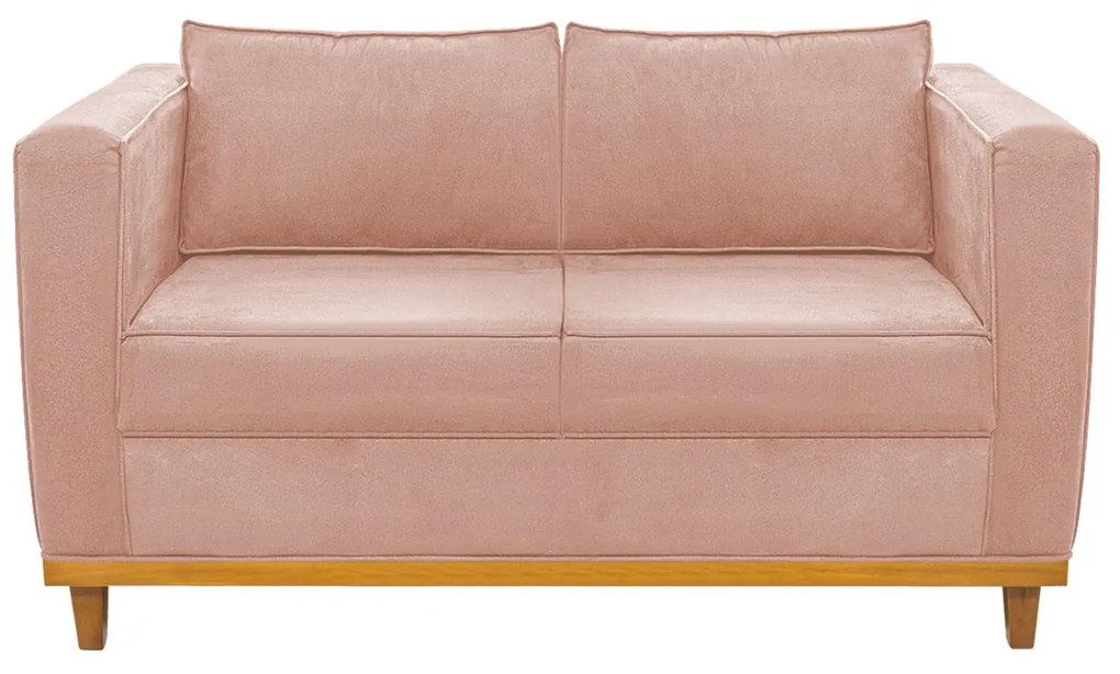 Sofá 2 Lugares Europa Suede Rosê ADJ Decor