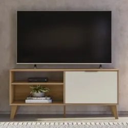 Rack Bancada Para TV 50 Pol 120cm Roby Nature/Off Z49 - Mpozenato