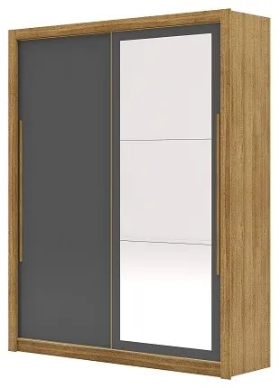 Guarda Roupa Com Espelho Dubai 2 Portas De Correr Nature/Alasca/Fendi - Vila Rica Móveis