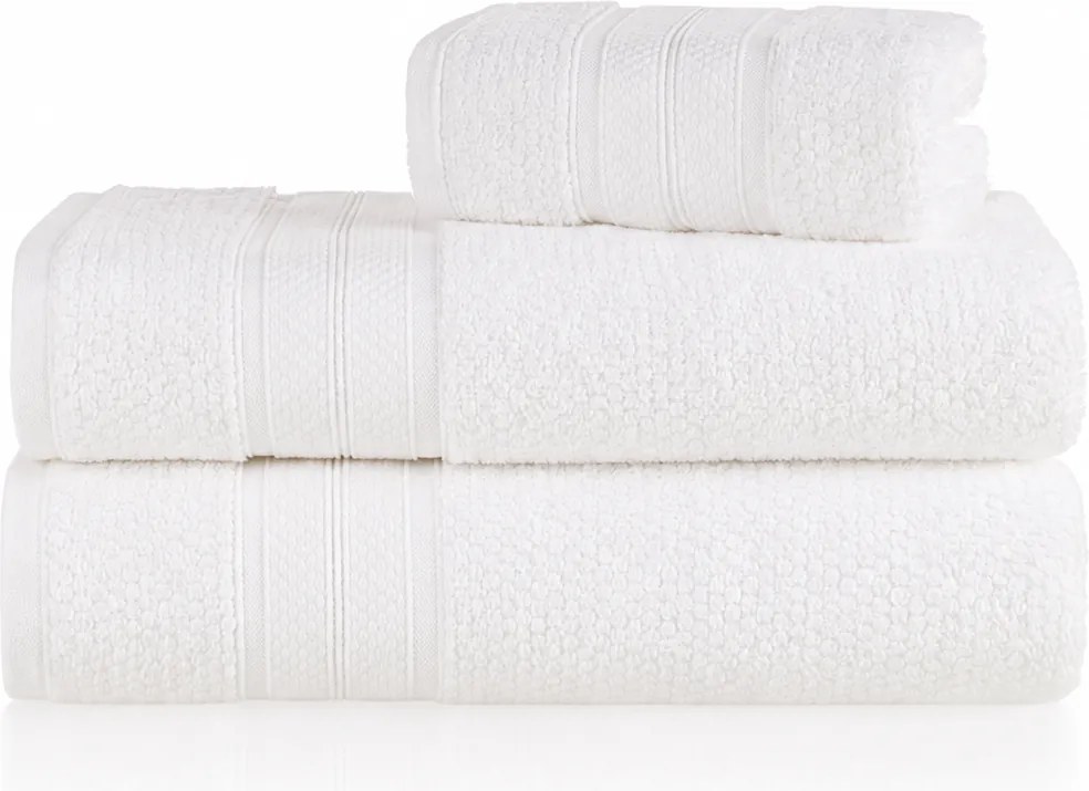 Kit 3 Pçs Toalhas Karsten 100% Algodão Nuvia - Branco  Branco