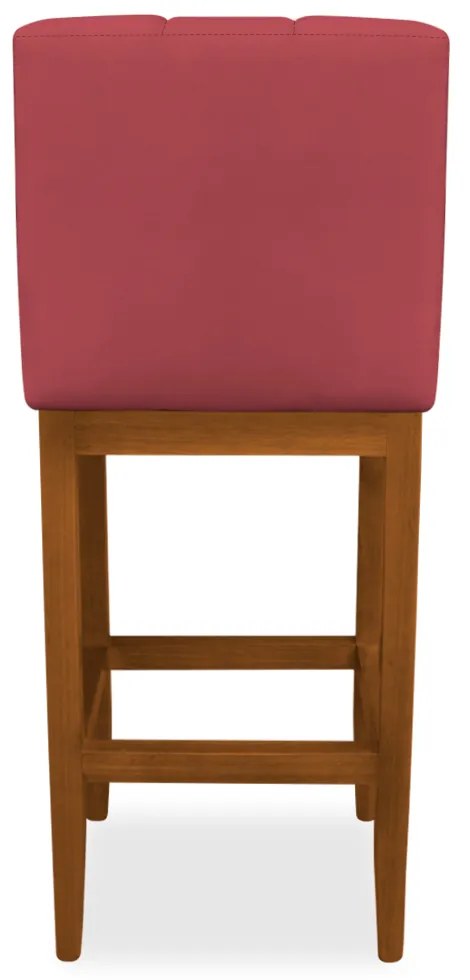 Banqueta Alta Sueli Base Madeira Maciça Estofada Suede Vermelho