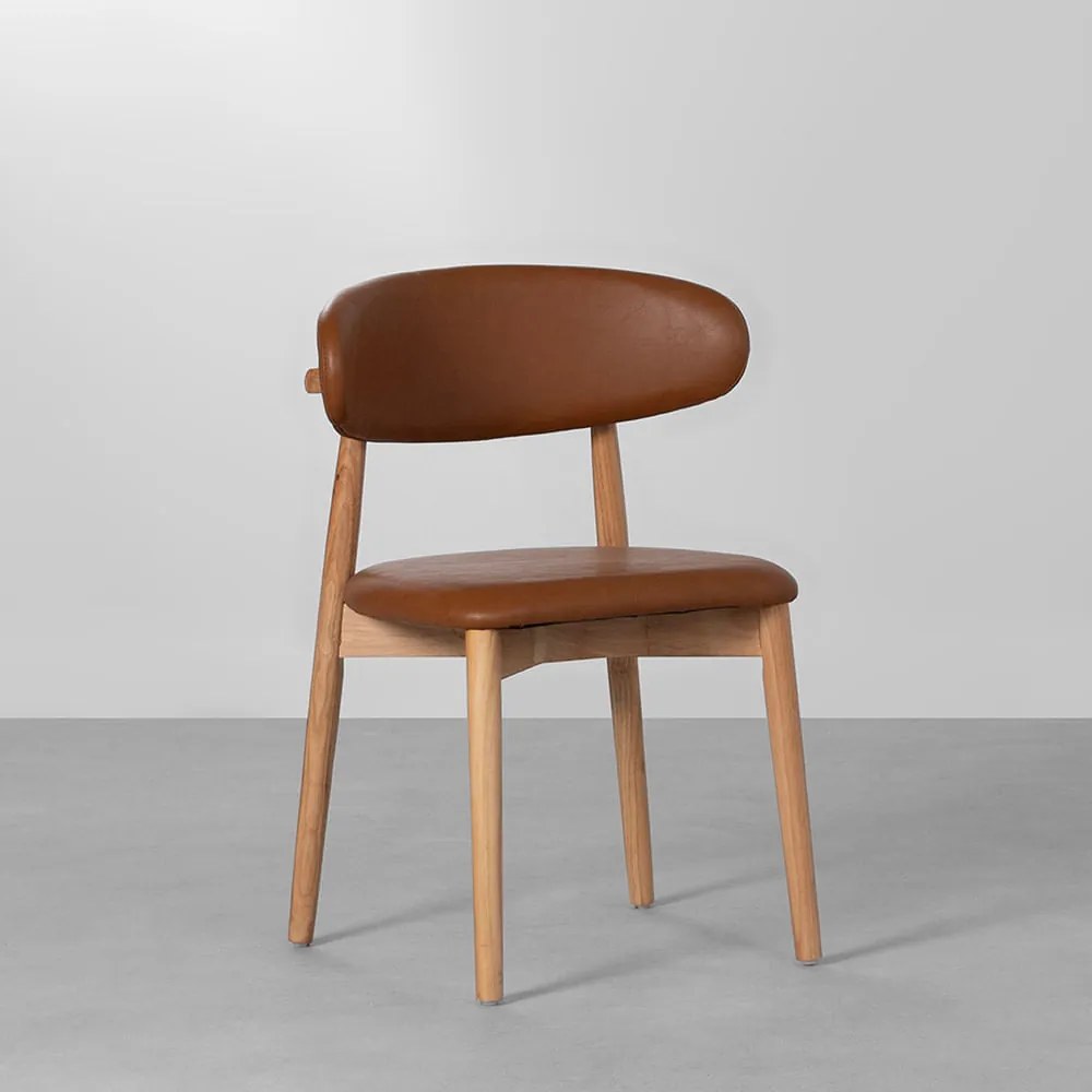 Cadeira Bá PU - Caramelo