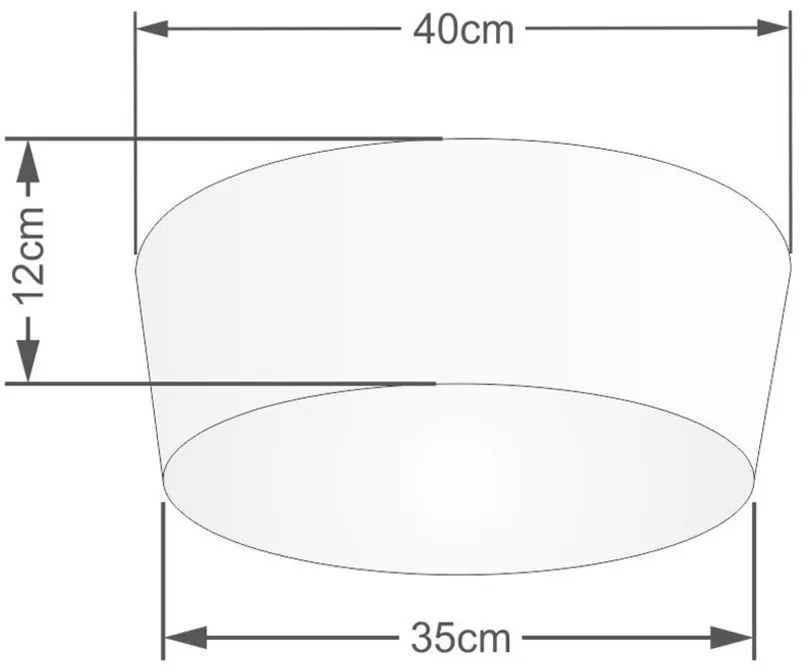 Plafon Cone Md-3003 Cúpula em Tecido 12/40x35cm Linho Bege - Bivolt