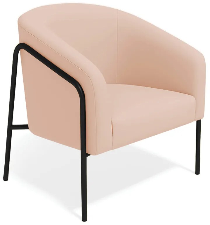 Poltrona Sala Industrial Alta Preto Stella Veludo D03 - D'Rossi - Rose