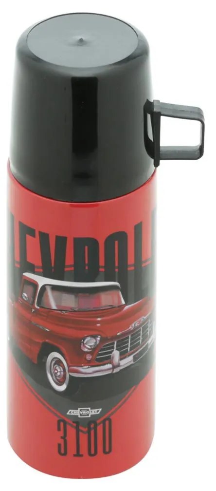 Garrafa Térmica 350 ml com Caneca Chevrolet 3100 Brasil GM