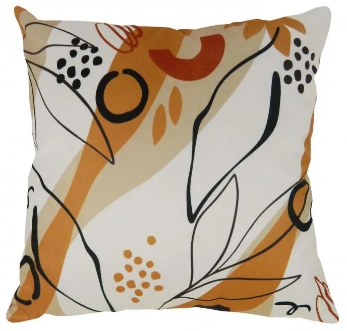 Capa de Almofada Prado em Suede Tons de Ferrugem 45x45cm - Folha - Com Enchimento