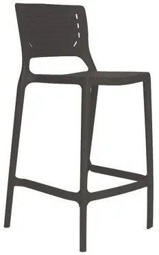 Banqueta Alta Cozinha Grafite Empilhável Saturno em Polipropileno Acrilys