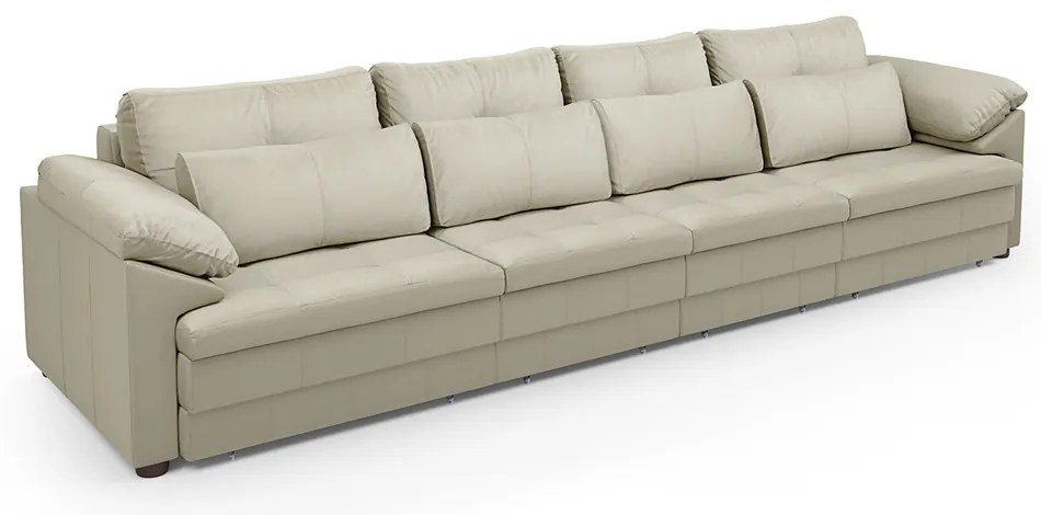 Sofá Retrátil Elétrico Sala de Estar Nolan Bipartido 339cm Conforto Premium em Couro OffWhite G58 - Gran Belo