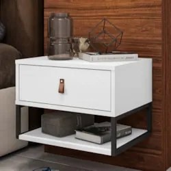 Mesa De Cabeceira Para Quarto 1 Gaveta Sigma C14 Branco - Mpozenato