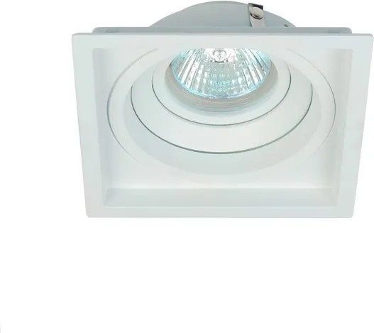 Plafon Embutir Aluminio Branco Recuado 15X15cm