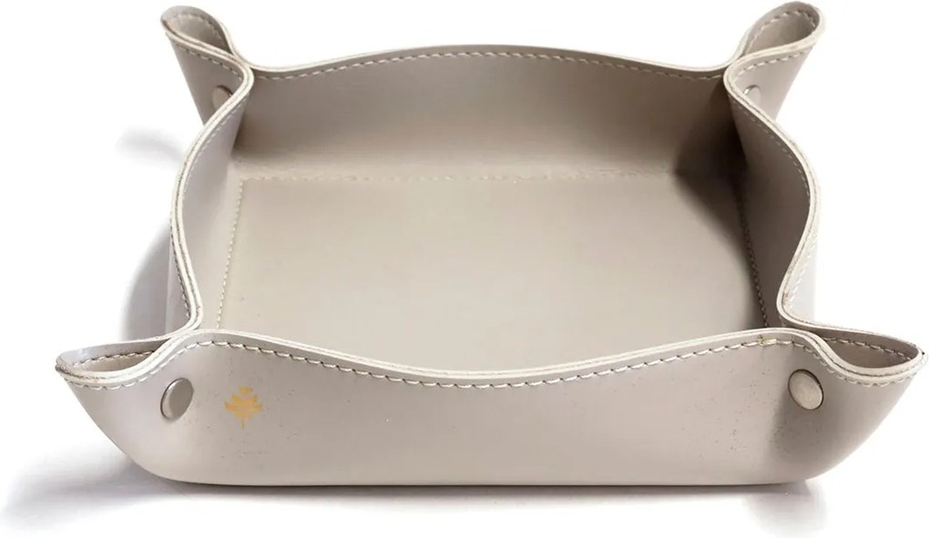 Porta Objetos de Mesa Sottile Casa em Couro PU Gelo - G  G