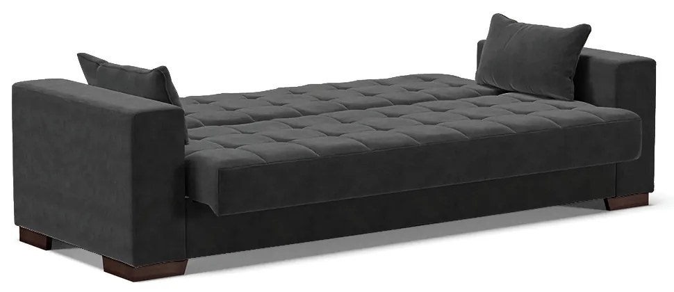 Sofá Cama Casal 3 Lugares 210cm Lisboa Suede Preto  D03 - D'Rossi