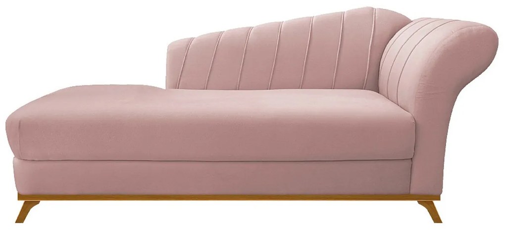 Recamier Vanessa 140cm Lado Esquerdo Suede Rosê - ADJ Decor