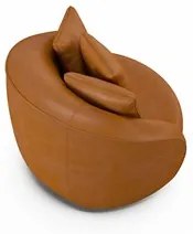 Poltrona Decorativa Giratória para Sala 122cm Kaly M22 Sintético Caram