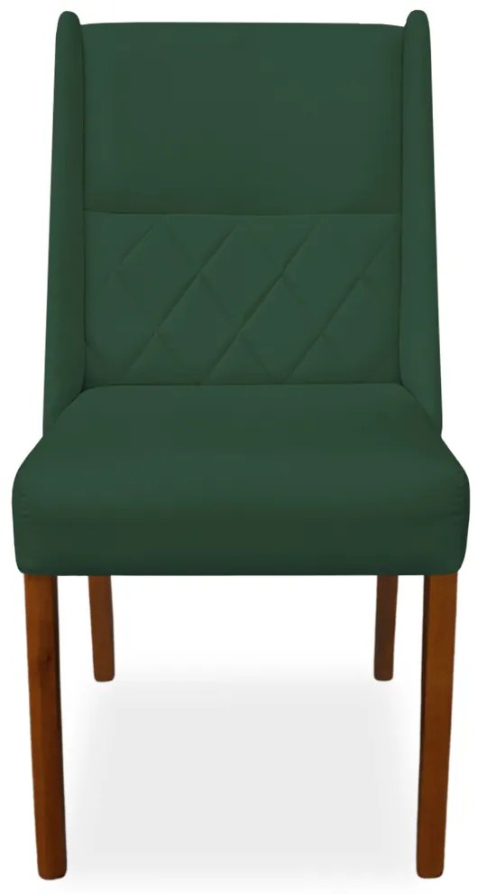 Kit 8 Cadeiras de Jantar Lecce Veludo Verde Bandeira