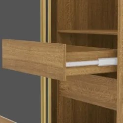 Guarda Roupa Casal 200cm 3 Portas Porto Flex Nature/Alasca - Vila Rica