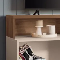 Rack Bancada de TV 50 Pol 136cm Analu H01 Castanho/Off White - Mpozena