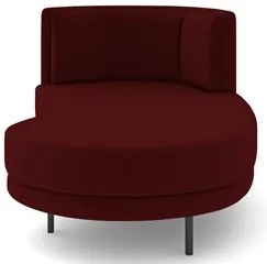 Chaise Longue Divã 164cm Braço Esquerdo Logus D06 Veludo Vermelho - Mp