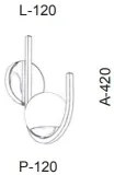 Arandela Com Globinho 12X12X42Cm 1 X G9 Metal E Globo Ø12Cm |Old Artis... (CROMADO)