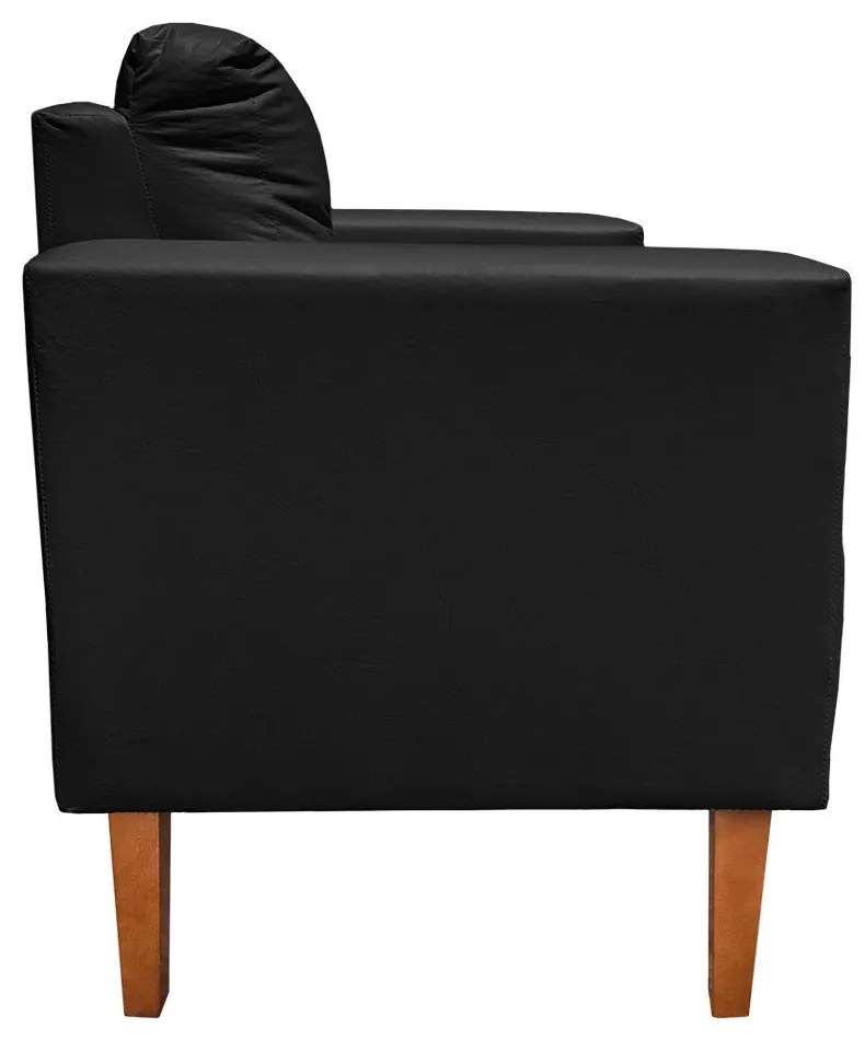 Poltrona Livia Corino Pés Chanfrado Castanho D01 - D'Rossi - Preto