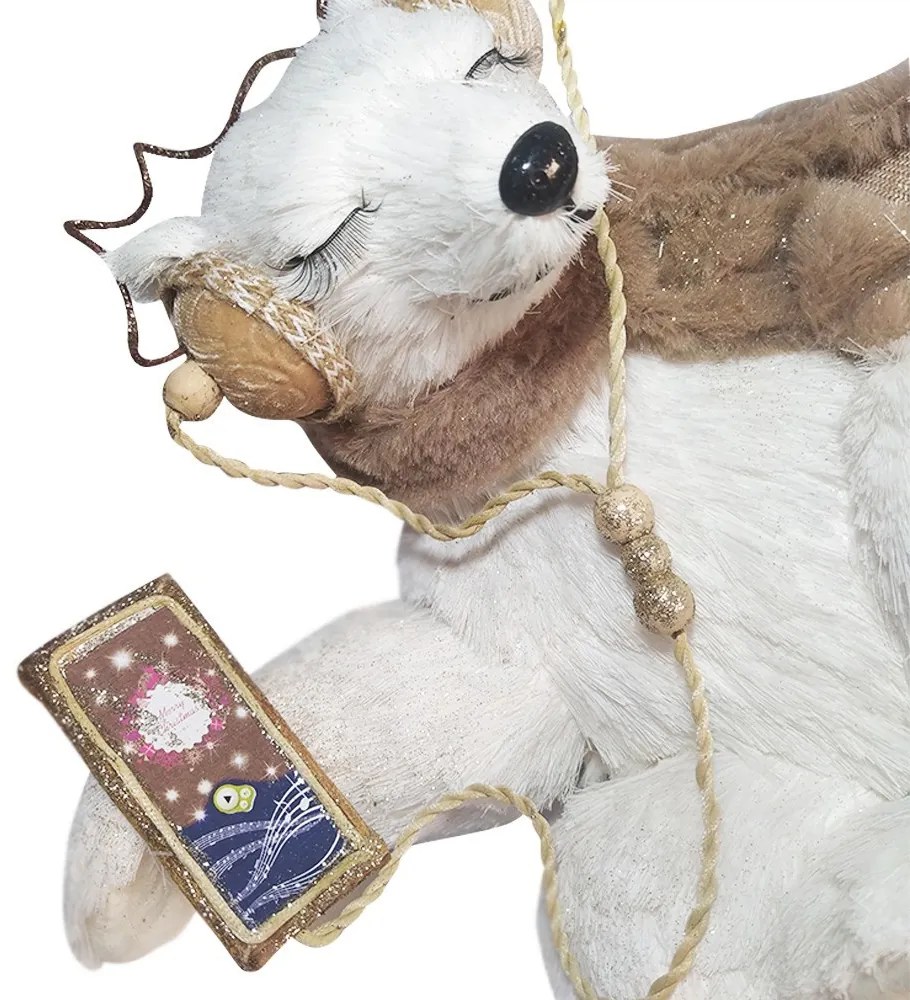 Boneco Natal Urso Femea Fashion 23 x 33,5 Cm - D'Rossi