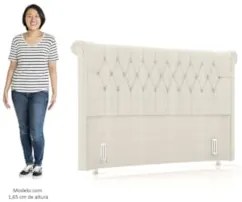 Cabeceira Cama Box Solteiro 98cm Dust Z37 Linho Creme - Mpozenato