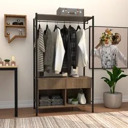 Kit 2 Guarda Roupas Closet Industrial 90cm 2 Gavetas Paris Light Demol