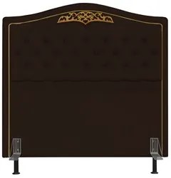Cabeceira Cama Box Casal 140cm com Tachas Imperial J02 Sintético Marro
