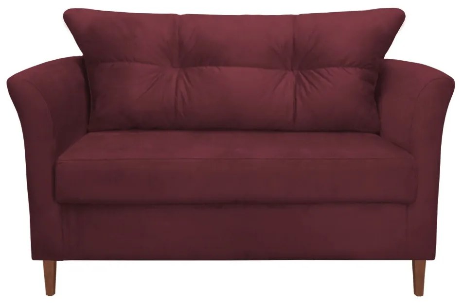 Namoradeira Ibis Decorativa 2 Lugares 1,35 m Recepção Quarto Sala Suede Bordô