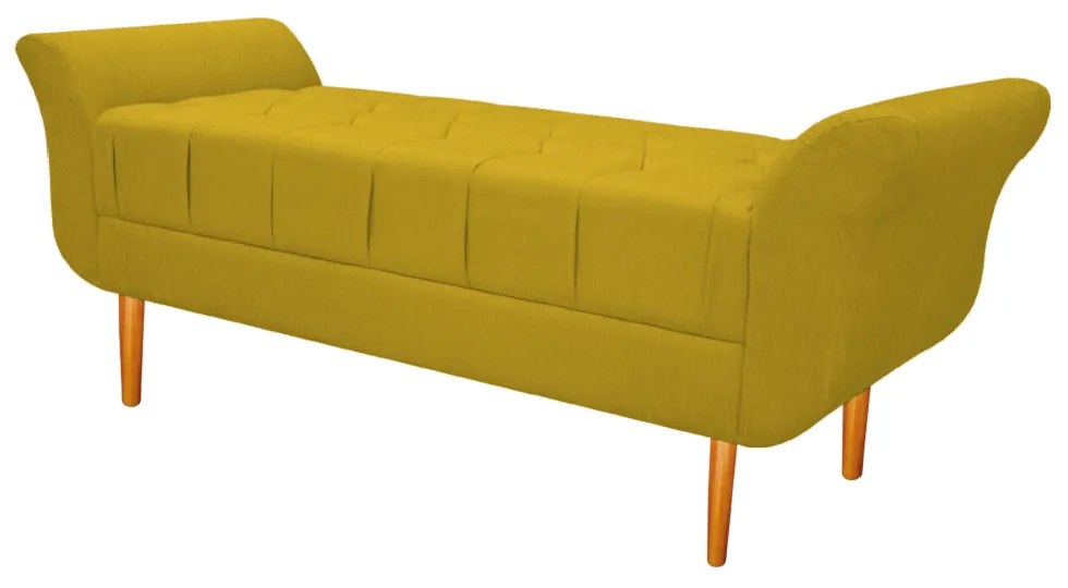 Recamier Estofado Ari 90 cm Solteiro Suede Amarelo - ADJ Decor