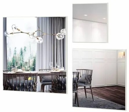 Conjunto de 3 Espelhos Quadrado Logus cor Off White  - 64741 Sun House