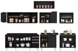Armário de Cozinha Modulado de Canto 8 Peças CP26 Balcão com Tampo Pre