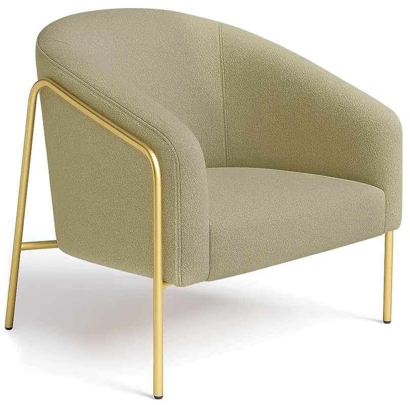 Poltrona Sala Industrial Alta Dourado Stella Bouclê D03 - D'Rossi - Pistache