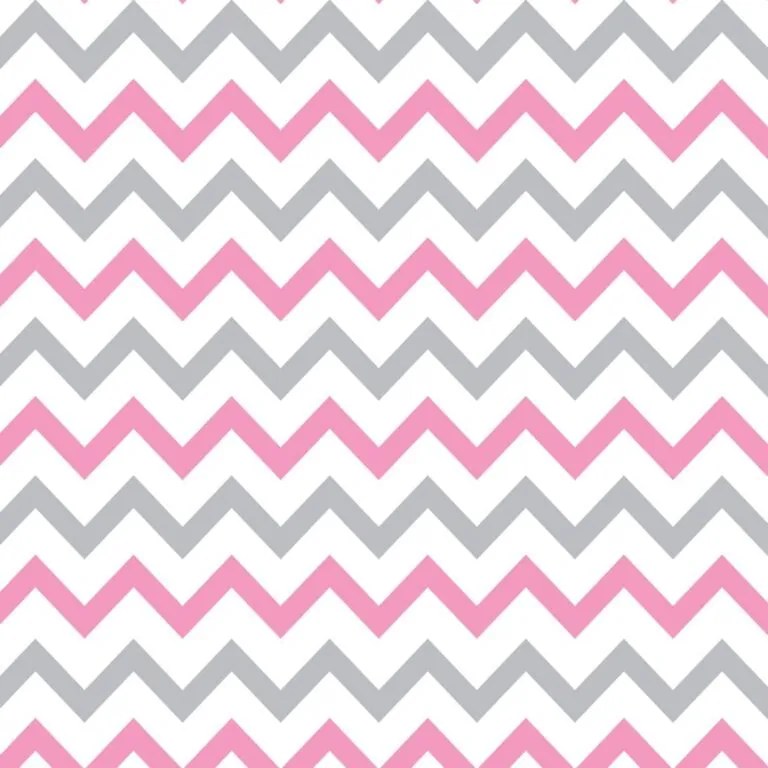 Papel de Parede Chevron Rosa Cinza e Branco 0.52m x 3.00m