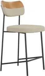 Banqueta Cozinha Média Kit 4 Milli Linho Caramelo/Areia A14 - Mpozenat