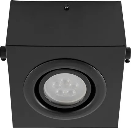 Plafon Sobrepor Aluminio 11Cm Com Duas Prensas - PRETO