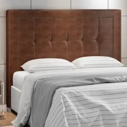 Cabeceira Cama Box Casal King 195cm Paolla Z37 Sintético Camel - Mpoze